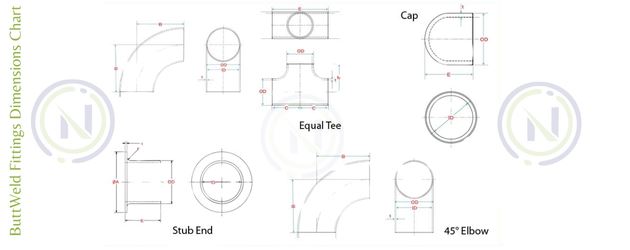 ButtWeld Fittings Dimensions Chart